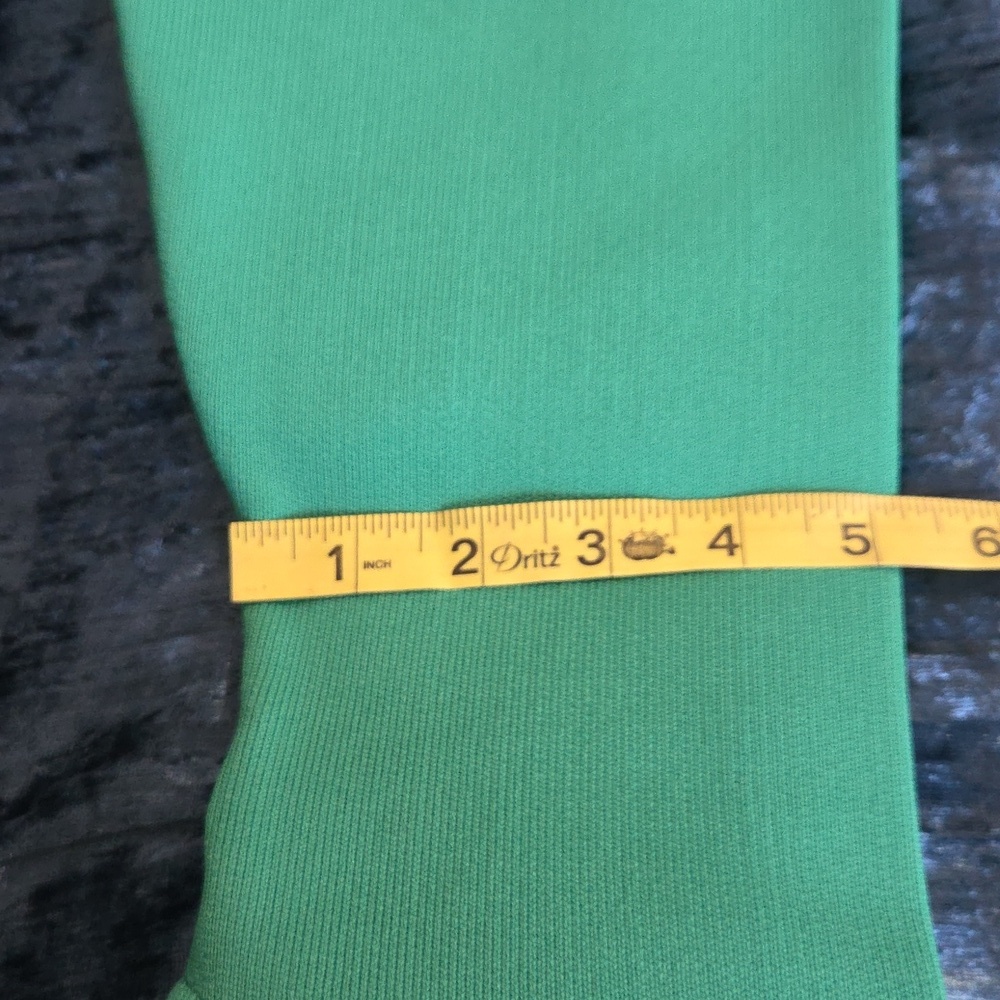 Green Knee-High Chunky Knit Pointed  Toe Heeled Boots - Picture 6 of 7